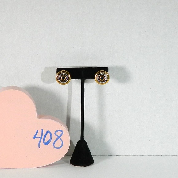 Charmelle Gold & Silver Tone Button Pierced Stud Earrings - Picture 10 of 10